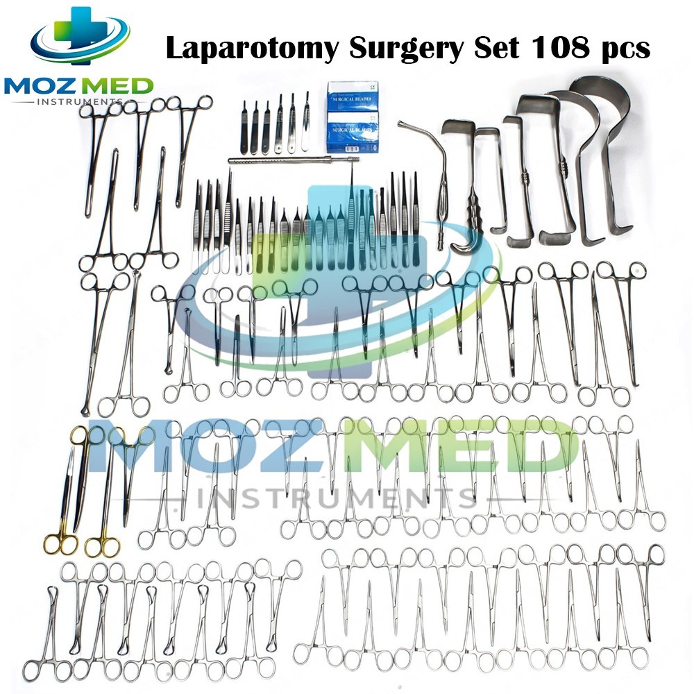 108-Pcs Set Laparotomy Instruments MedicalSurgical Abdominal Surgery