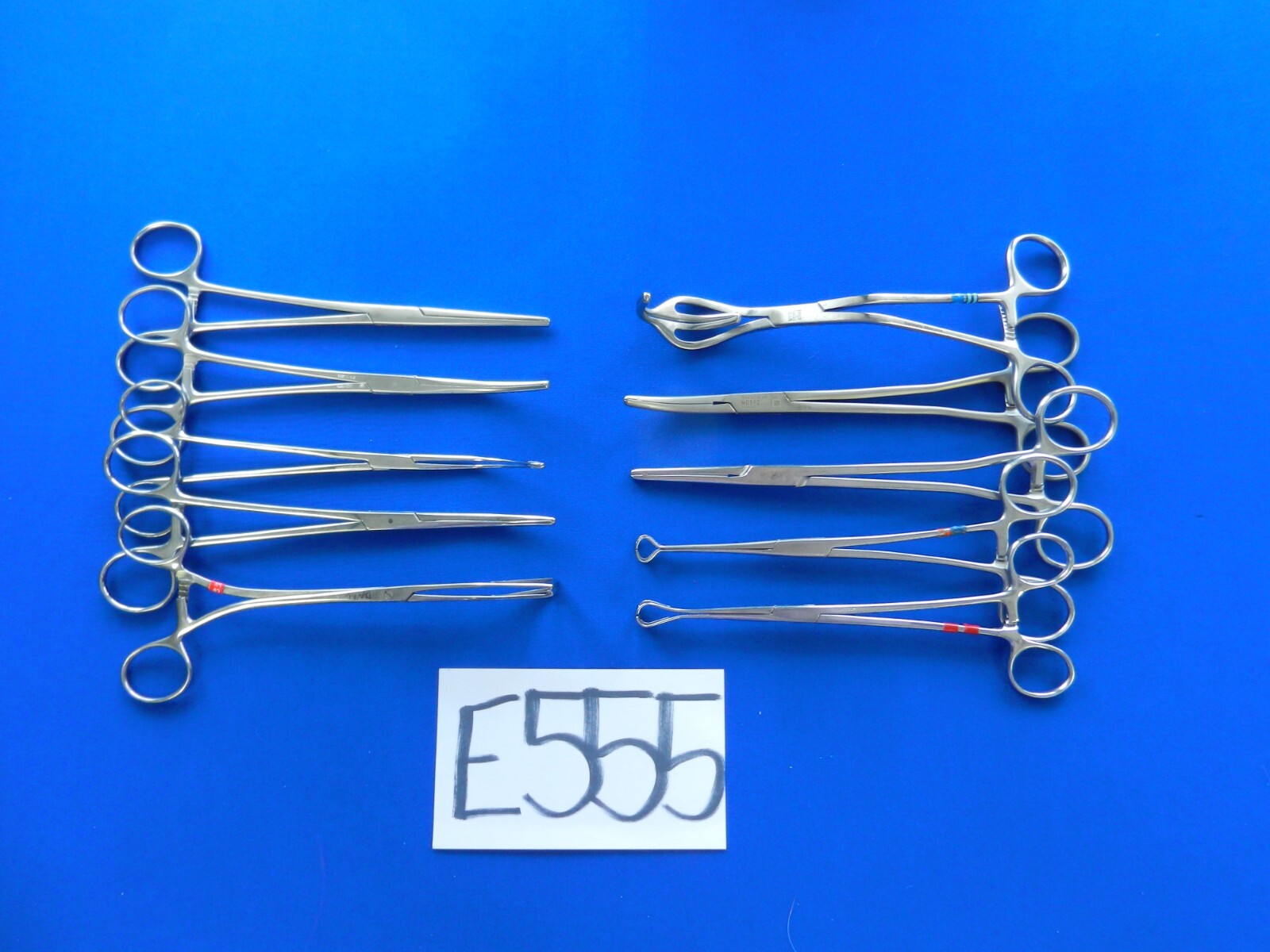 E555 Aesculap Pilling Jarit Lot of 10 Forceps Approx. 19.5-22cm Length