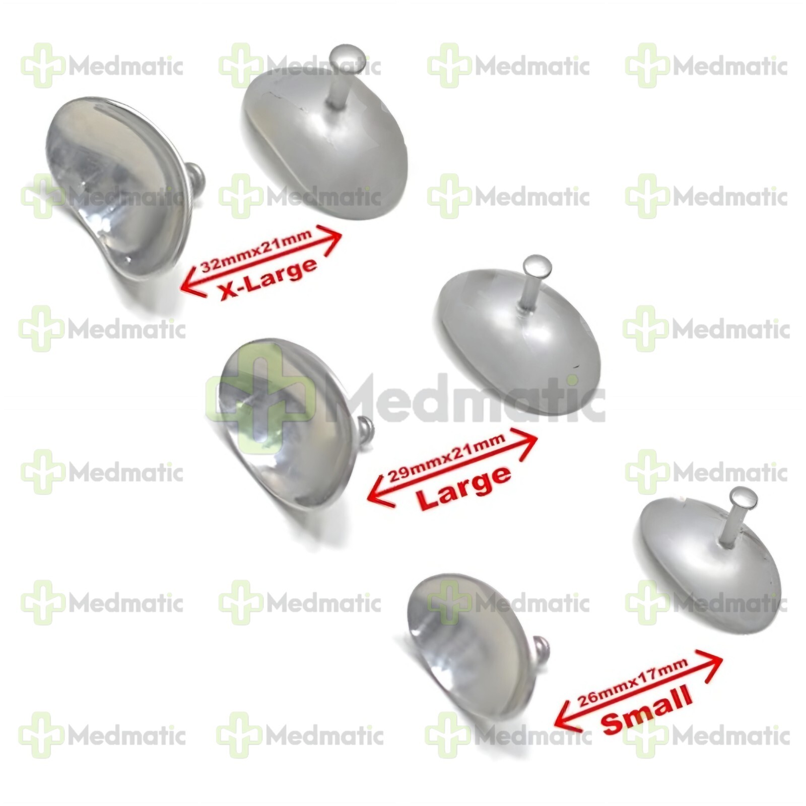 New 6 Pcs Lot Corneal Shield Laser Eye Shield Corneal Protector Stainless Steel