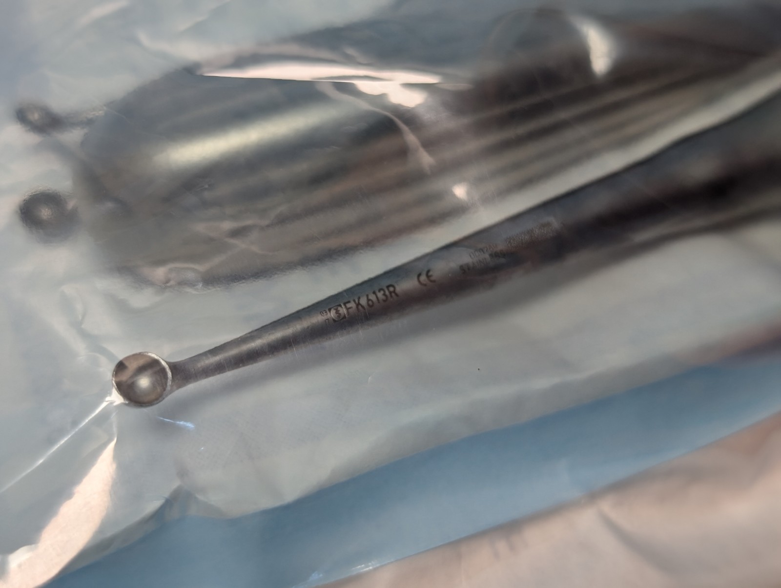 4 pcs. AESCULAP FK611R FK612R FK613R FK614R Bruns Curette (USED).