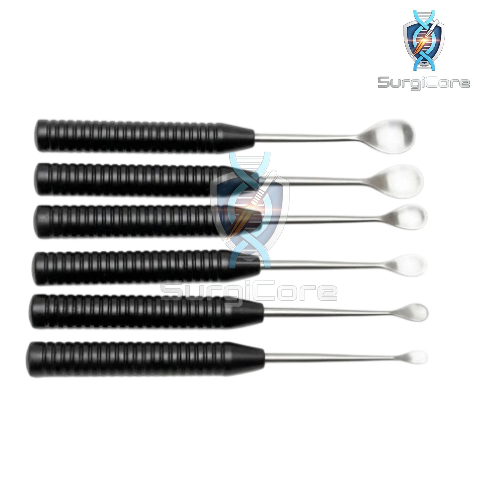 Cobb Elevator Spine Set 6-Piece Orthopedic Surgical Instruments Black Handle