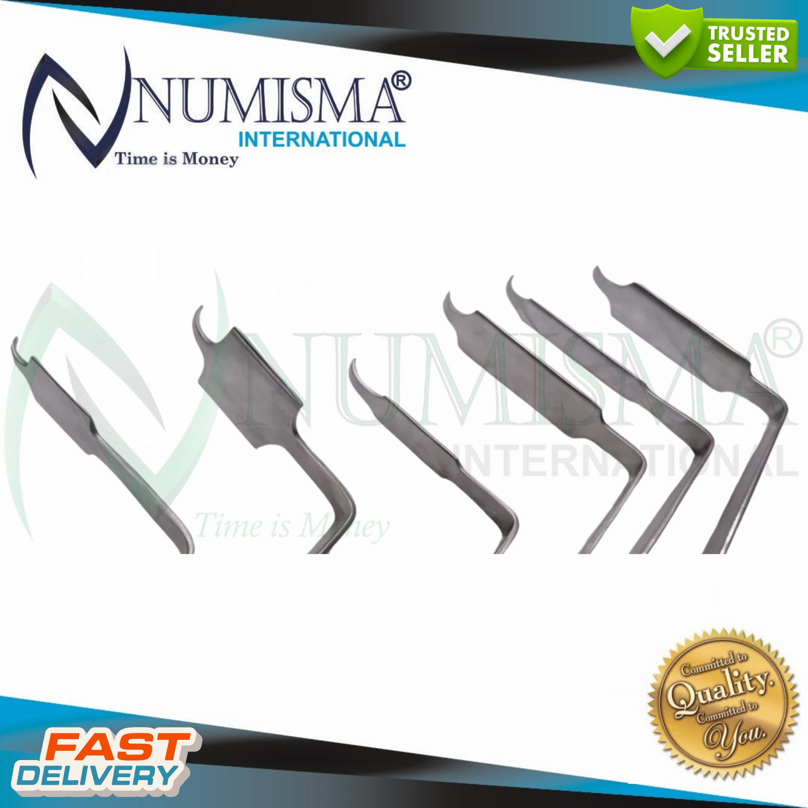 Hohmann Knee Retractors Bent Orthopedic Surgical Instruments Set of 6 Pieces CE