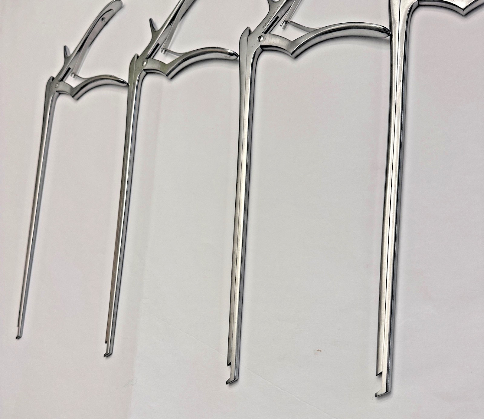 Set of 4 Ruggles Integra Spurling Kerrison Rongeurs 40º Up 15mm X 3mm-6mm 11″