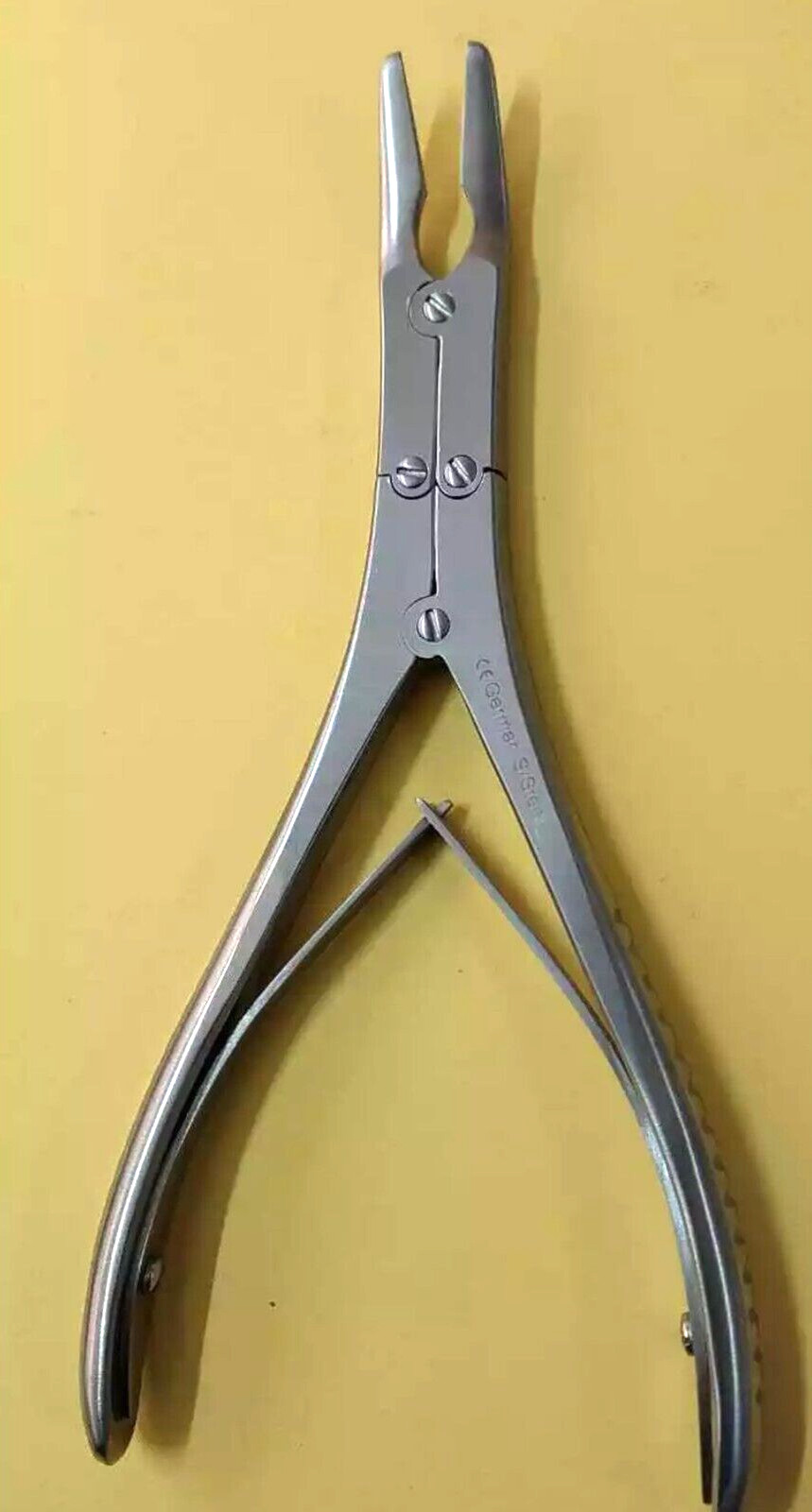 Bone Nibbler Rongeur 7″ Curved 1mmBite Double Action High Quality Surgical Neuro