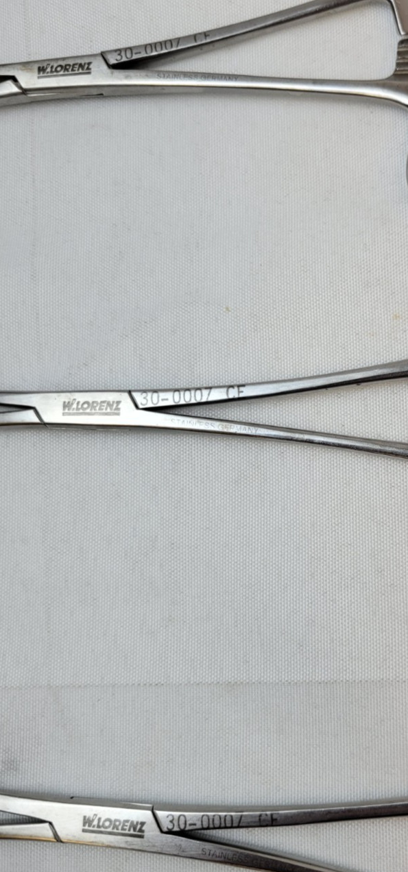 W. Lorenz 30-0007 Lahey Traction Forceps 3×3 Teeth, Lot of 3