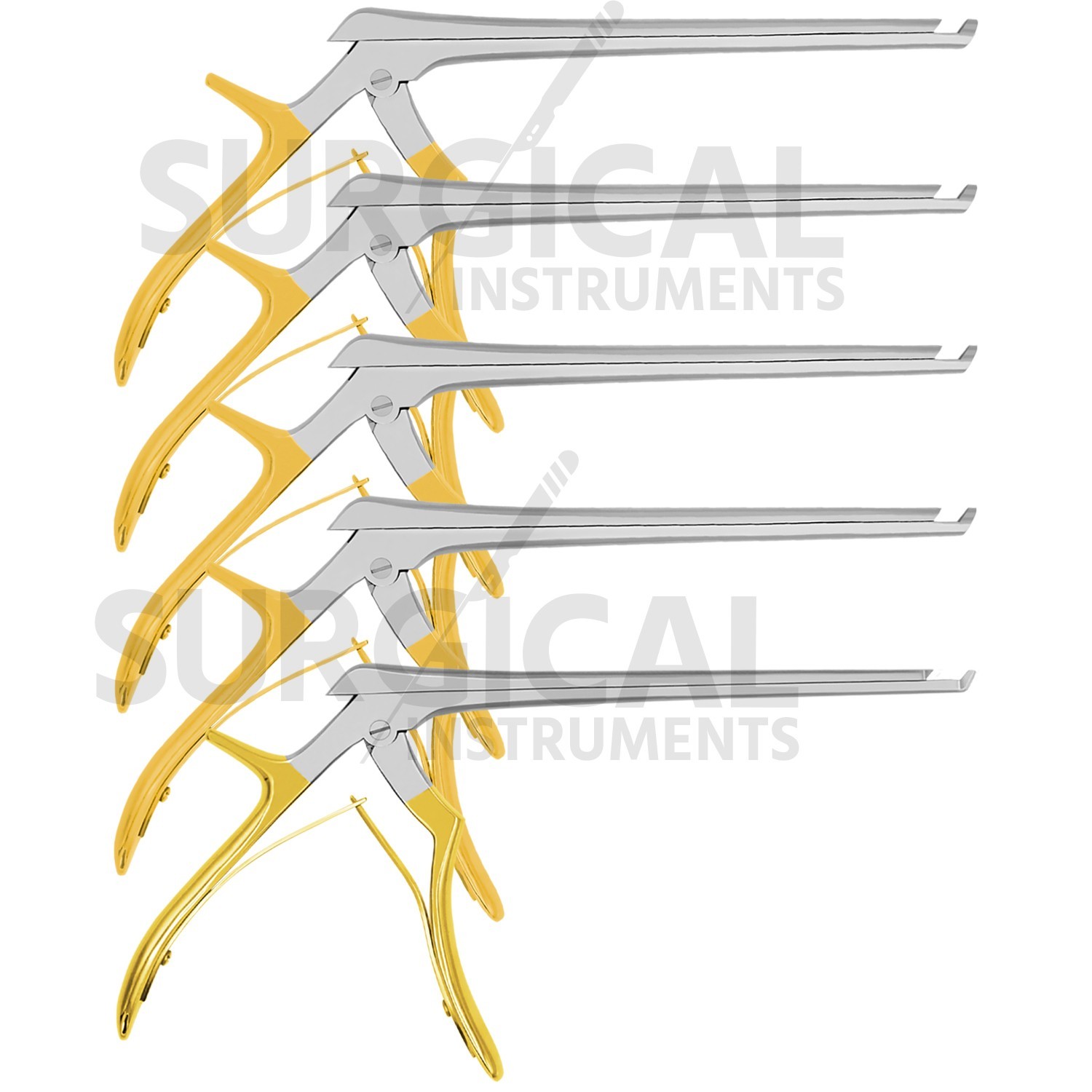 5 KERRISON Rongeurs 7″ 1, 2, 3, 4, 5mm up 45 Gold Handle Orthopedic German Grade