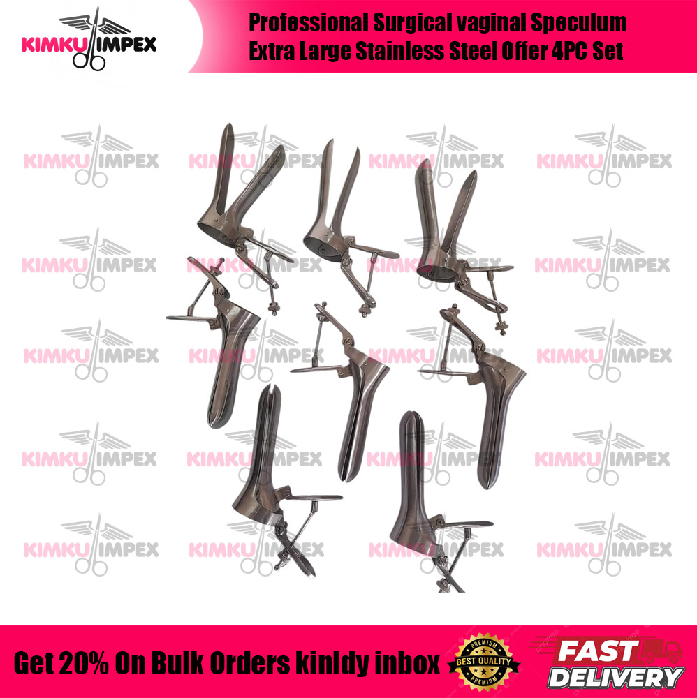 Professional Surgical vaginal Speculum Extra Large Stainless Steel Offer 4PC Set