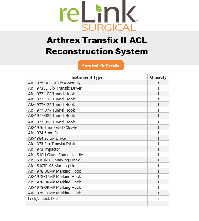 Arthrex AR-1972 Transfix II ACL Reconstruction System