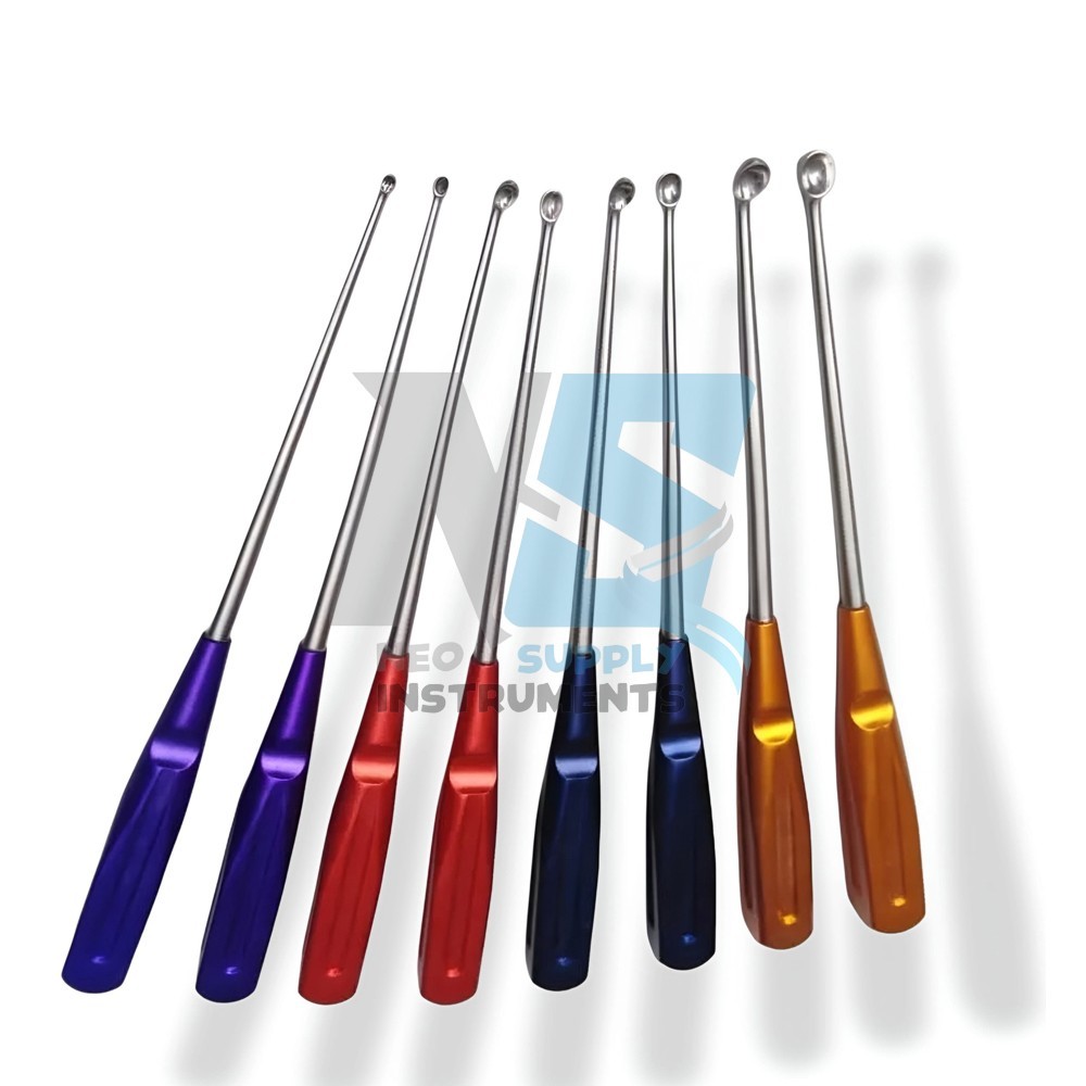 American Rainbow Carvical Curettes Set 8 PCS Orthopedic Surgical Instrument