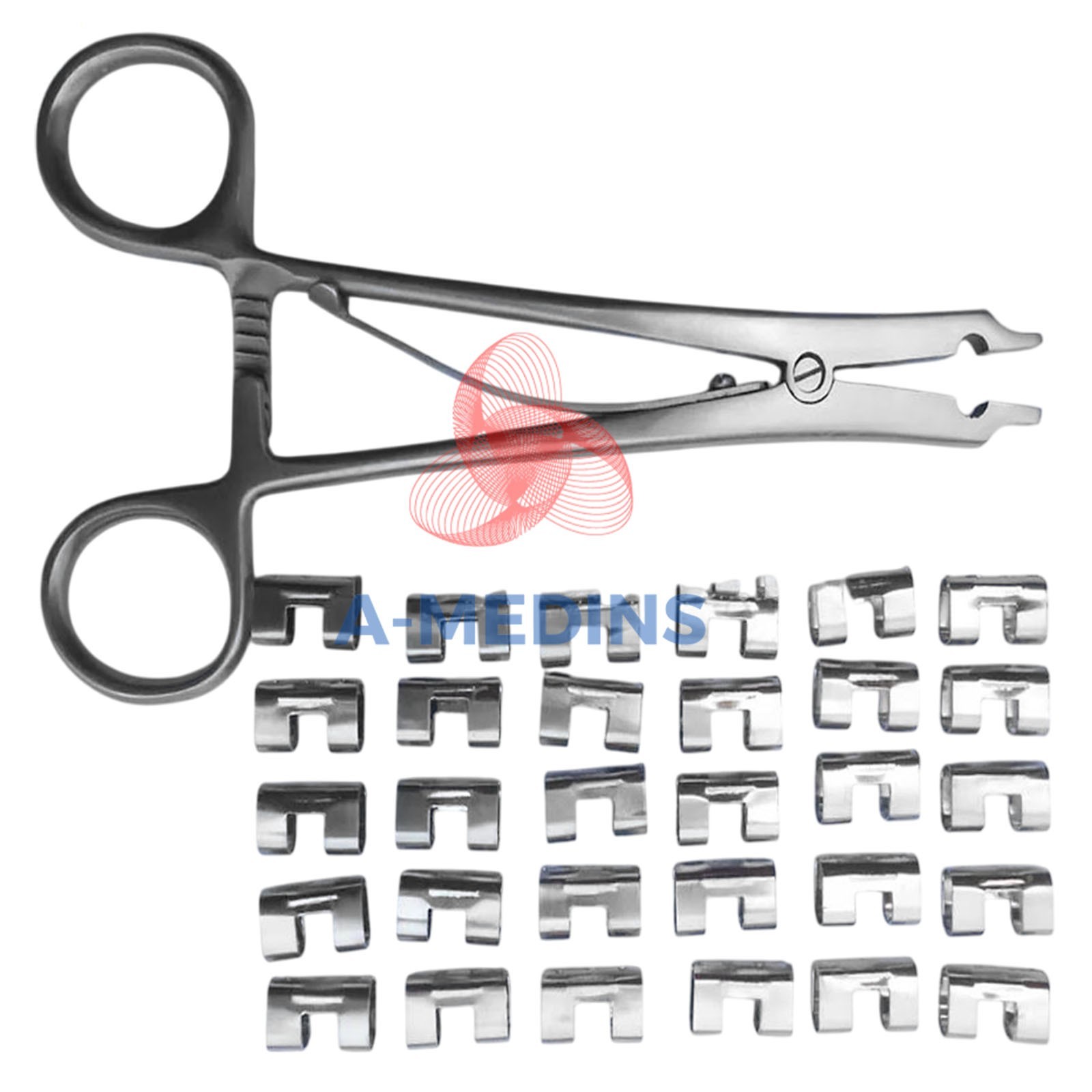 Raney Scalp Clip Applicator Plus 30 Pcs Clips Surgical Instruments Set