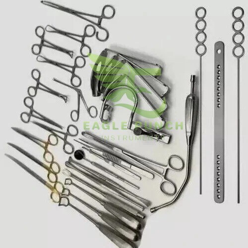 New Tonsillectomy and Adenoidectomy 30 pcs Set Surgical Instruments Kit with Box