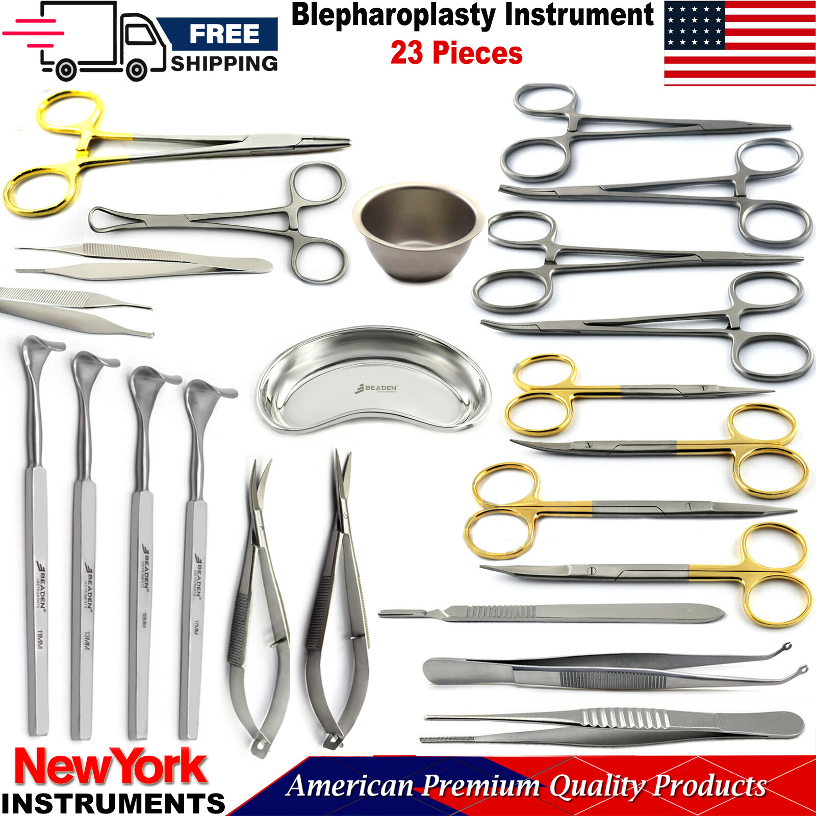 23 Pieces Blepharoplasty Instruments Eyelid Retractors Eye Surgery Ophthalmic CE