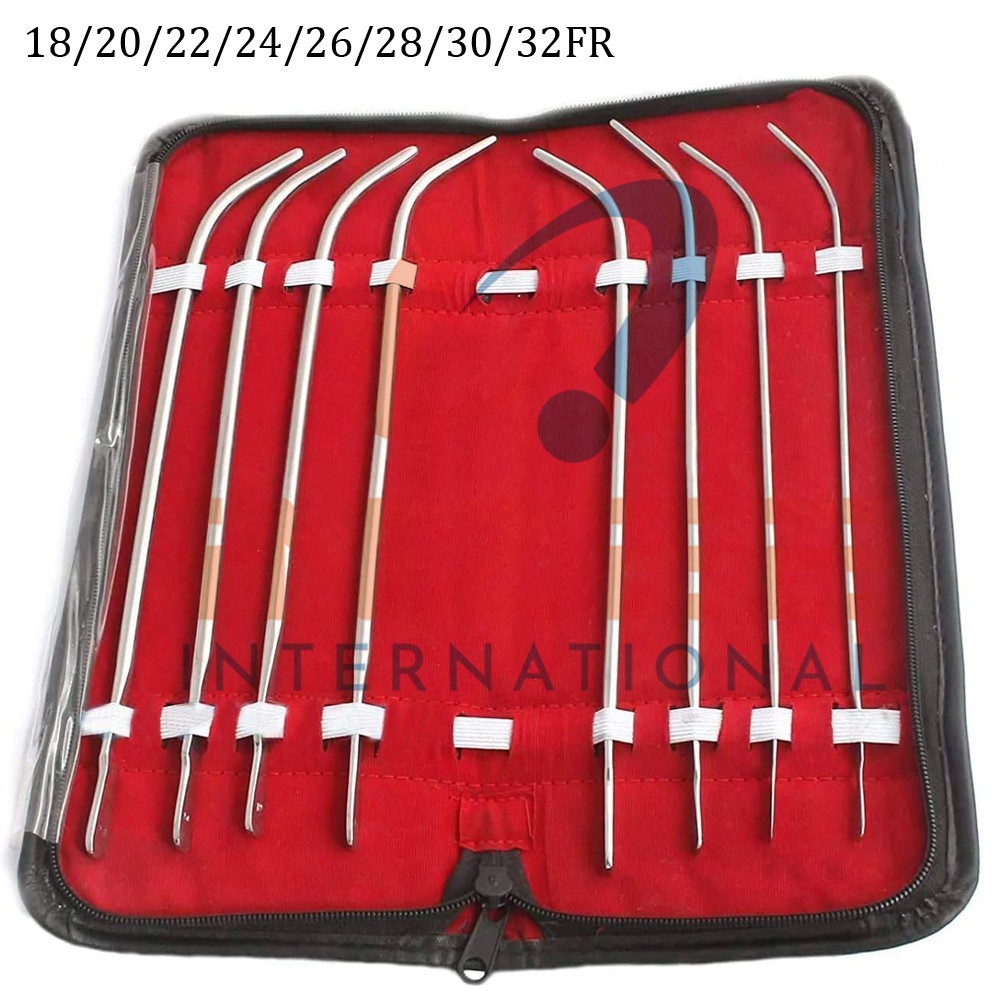 8 Pcs Set Van Buren Urethral Sounds Dilators Shaped Curved 18/20/,,32FR By Inzee