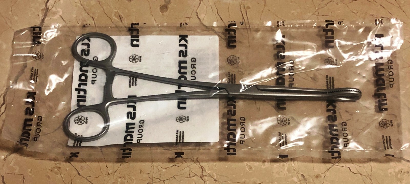 KLS MARTIN Cotton swap forceps 14-352-20-07 Foerster serrated straight 20.5 cm