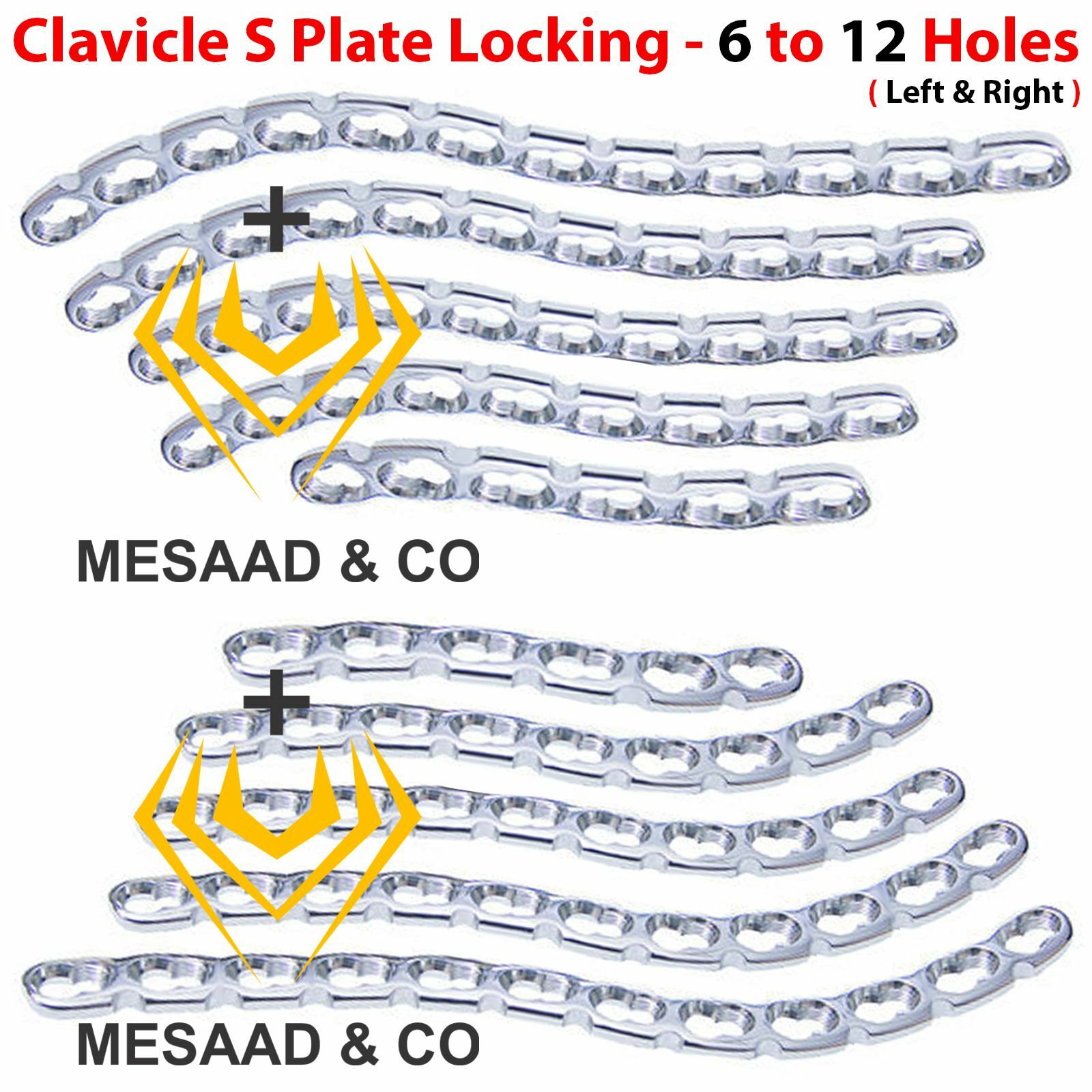 Orthopedic Locking Anterior S Clavicle Platz 3.5mm Set 5 To 10 holes Left Right