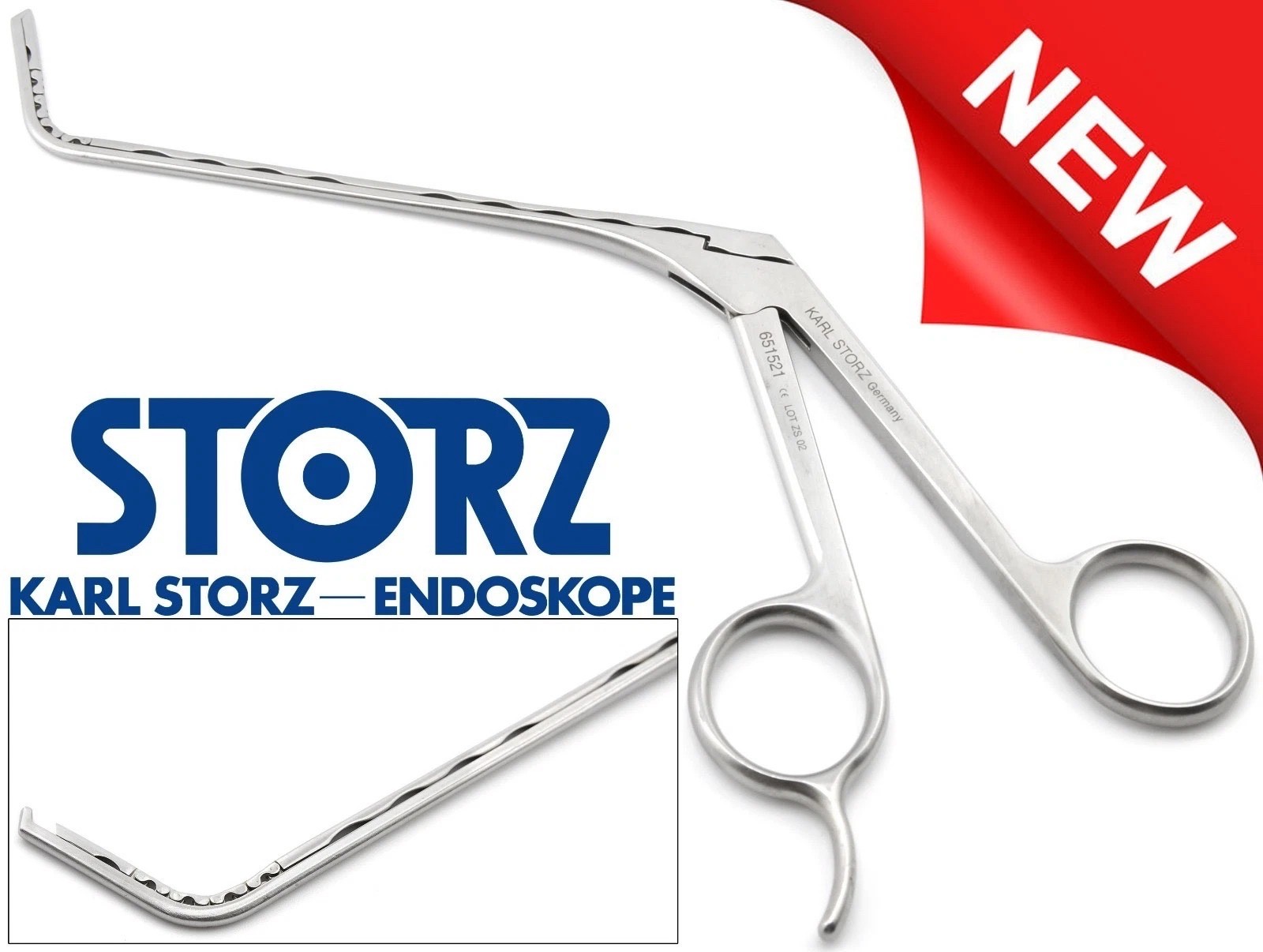 KARL STORZ 651521 Frontal Sinus ENT Punch Curved 70° Up Turn 3.5mm Cut Bite 5.5″