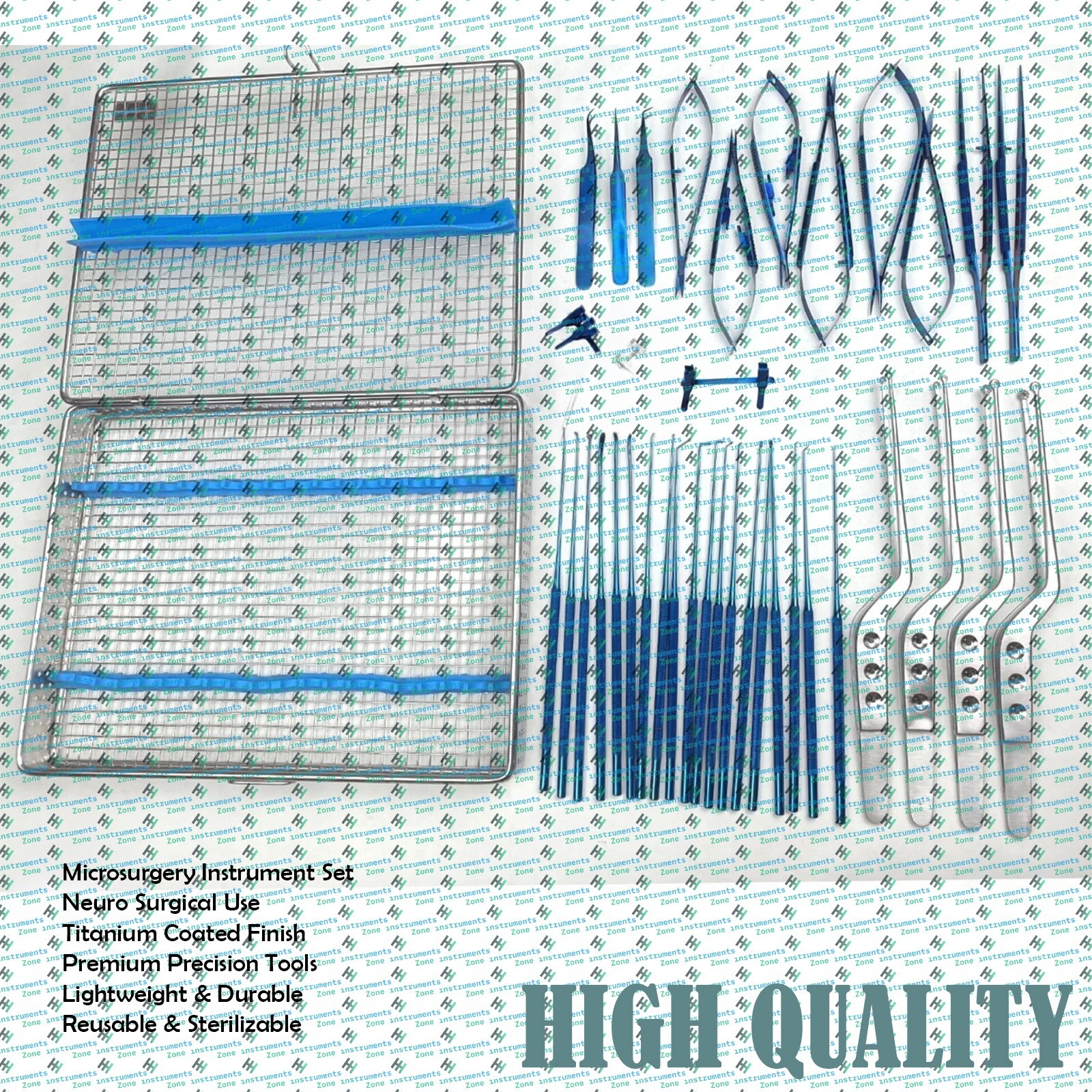 Microsurgery Instrument Set | Neuro Surgical Titanium Coated Premium Tools