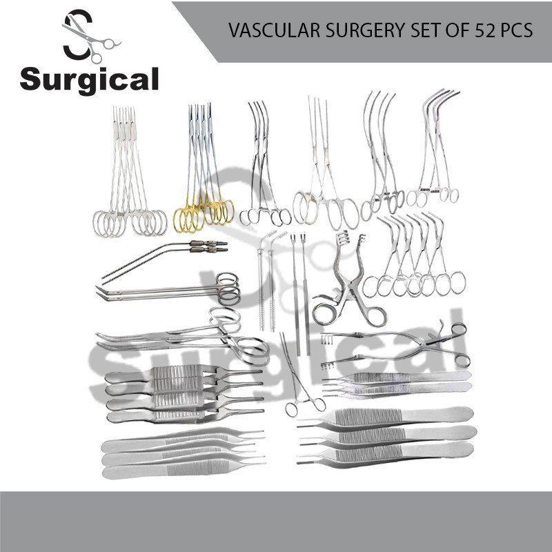 Vascular Surgery Specialty Surgical Instruments Set 52 Pcs