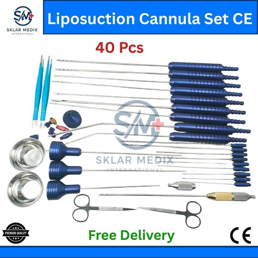 Liposuction Cannulas Set 40 Pcs | Surgical Instruments Kit A+ Stainless Steel CE