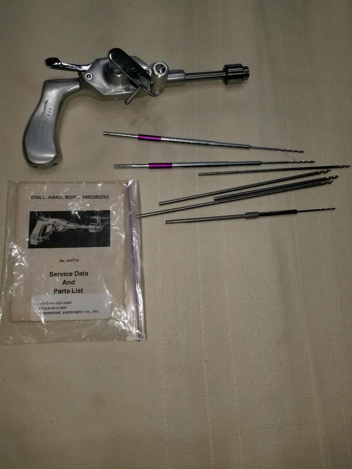 New Orthopedic Smedberg Hand Bone Drill Stainless Steel with 5/32 Jacobs & BITS