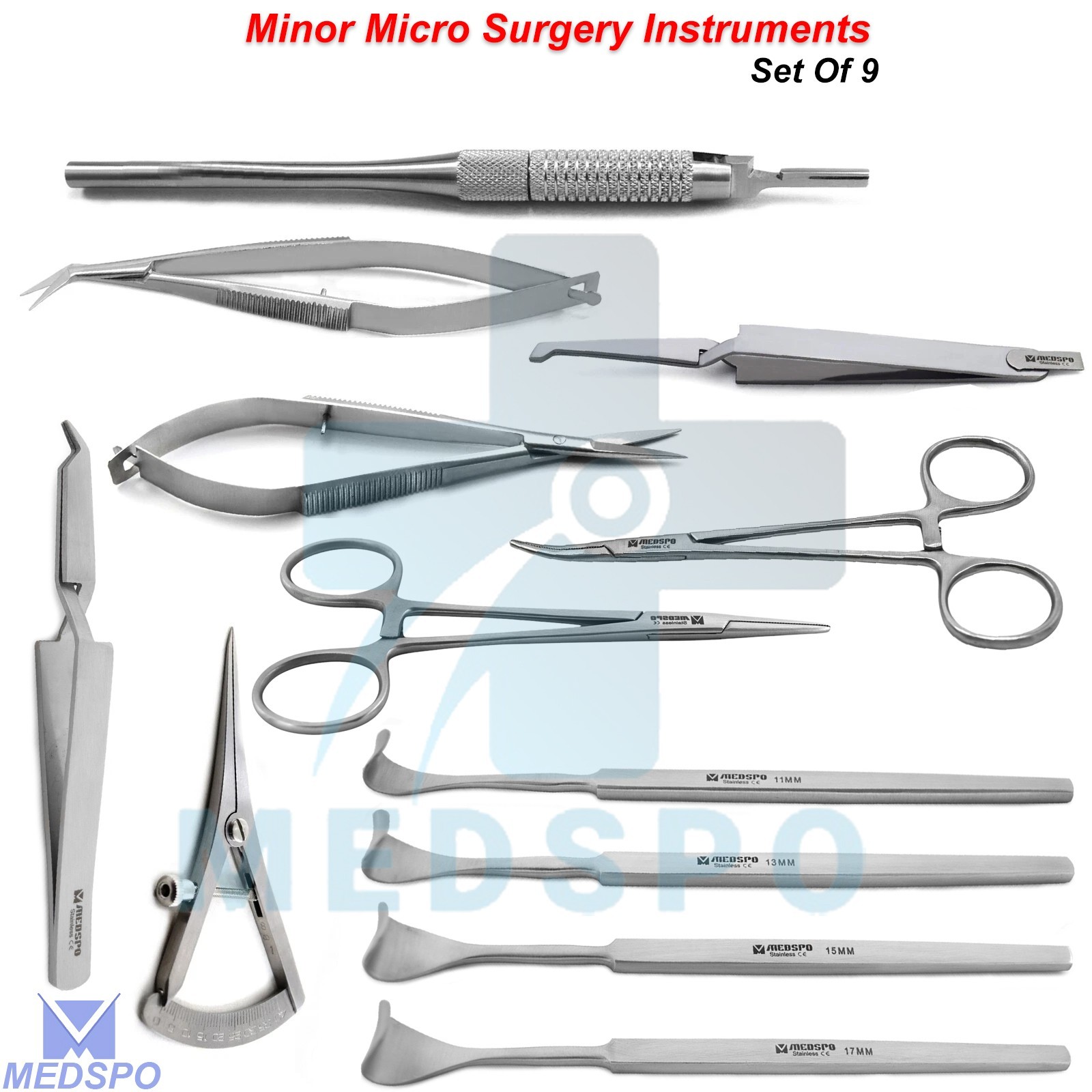 Set Of 9 Eye Micro Minor Surgery Surgical Opthalmic Instrument Student Kit
