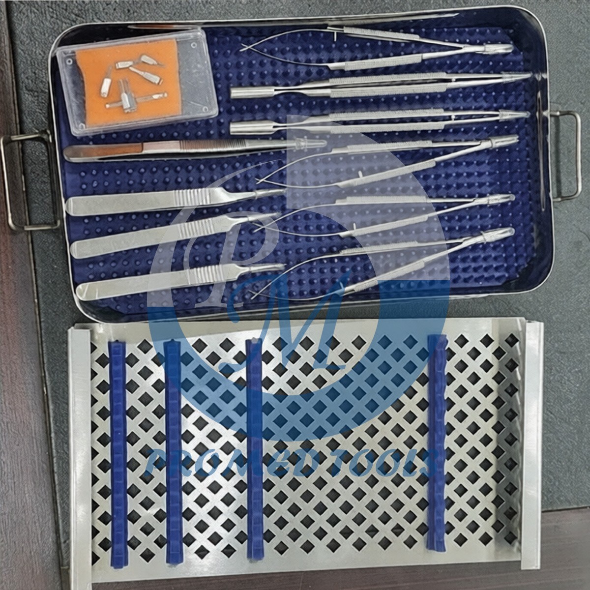 Basic Hand Microsurgery Instrument Kit with Carrying Case