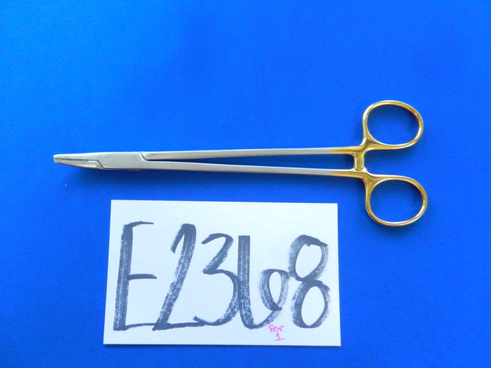 E2368 Jarit 121-210 Heaney Curved Serrated Jaw Needle Holder 8″ Overall Length