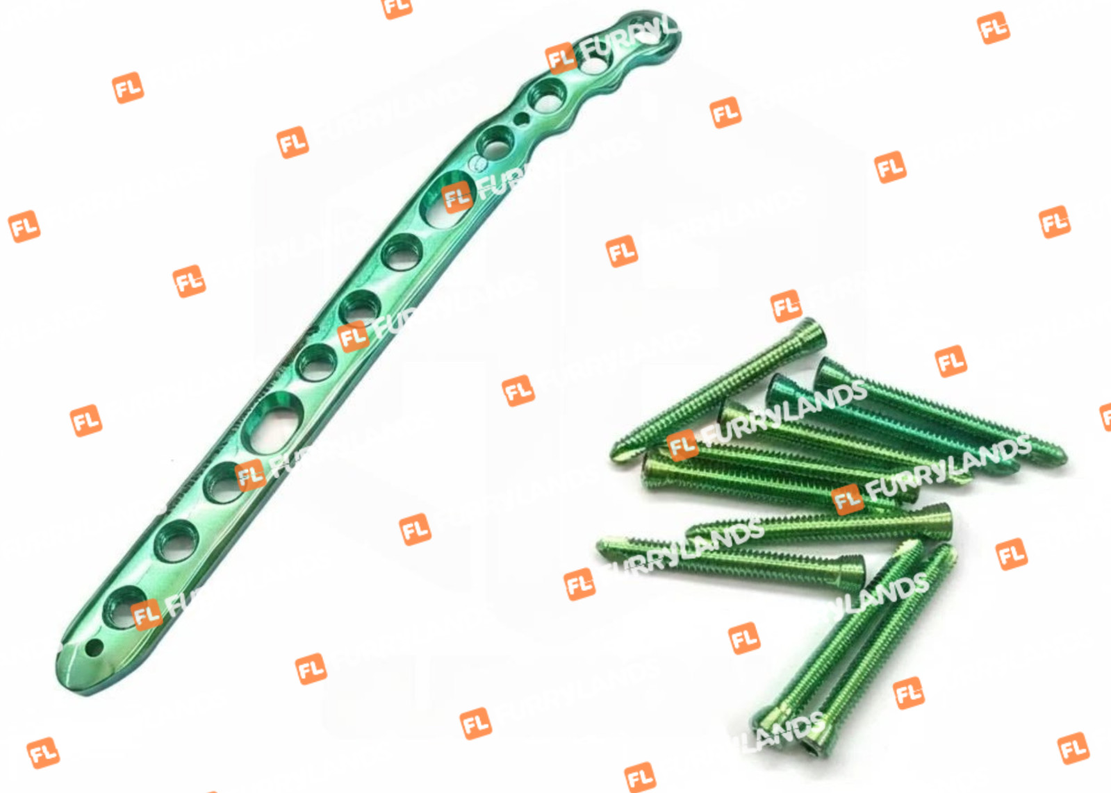 3.5mm Veterinary Distal Humerus Plate Set (10 Pcs) + 3.5mm LCP Screws 50 Pcs Ti