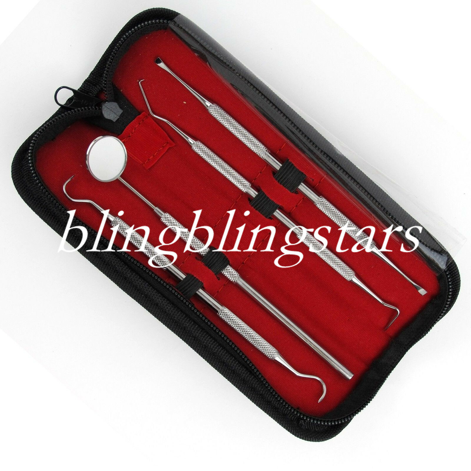 4 Pcs Teeth Cleaning Dental Hygiene Kit Tools Set Surgical Pick Remover Tarter I