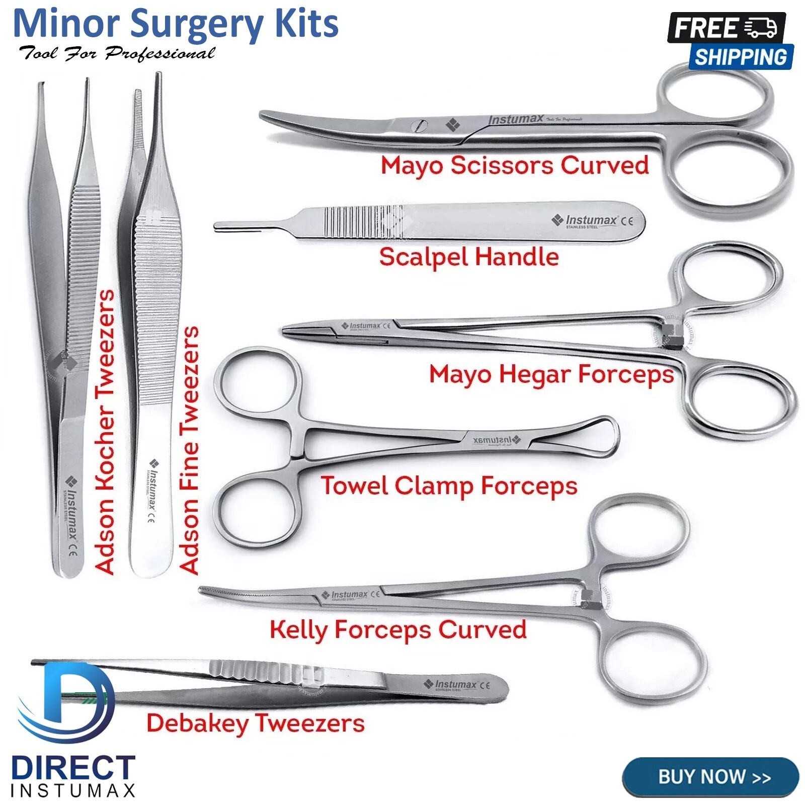 8 Pcs Bitch Spay Pack Kit Set Surgical Veterinary Instruments German Grade CE