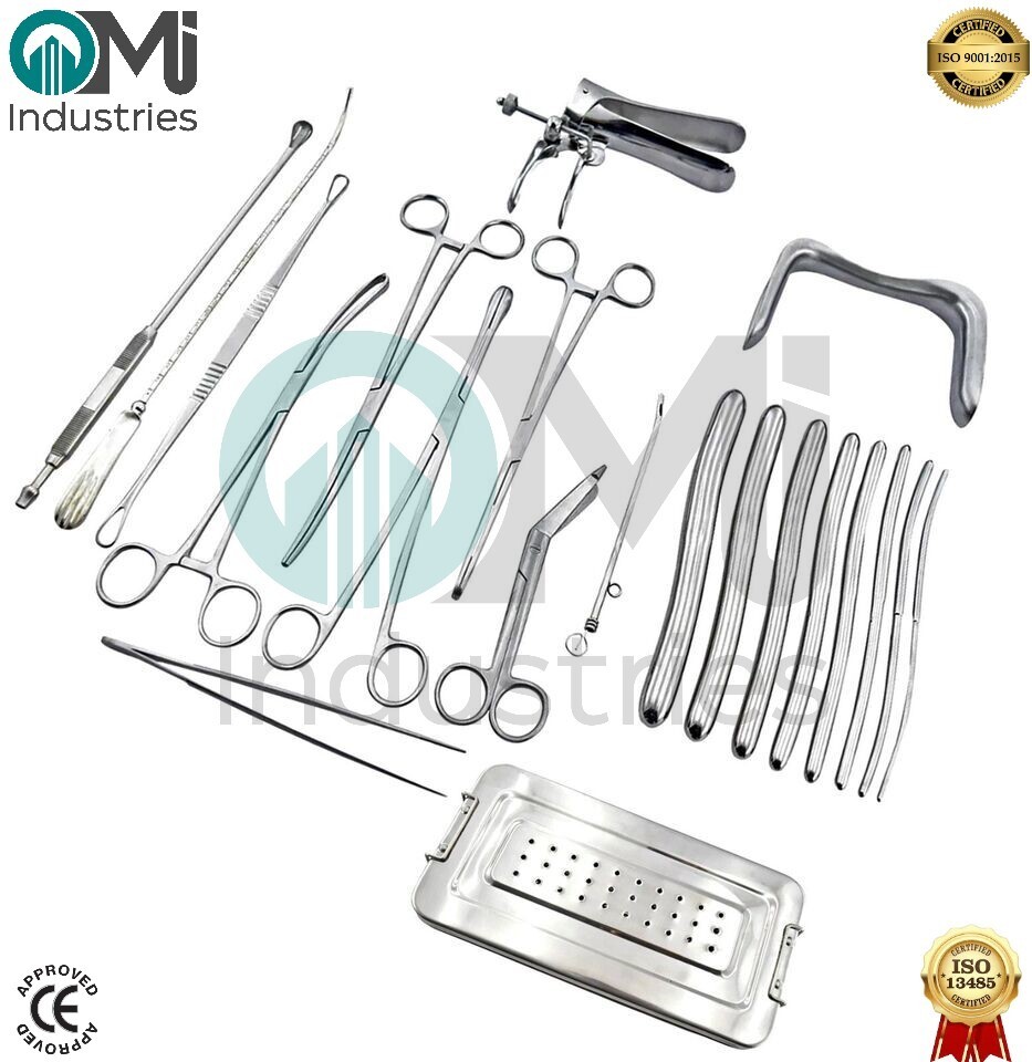 Dilation and curettage Instruments Set of 21 Pieces Gynecology Instrument Set
