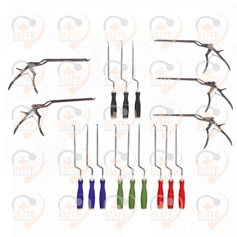 MIS Lumbar Spine Surgery Curettes & Kerrison Rongeur Set of 17 pcs Best Quality