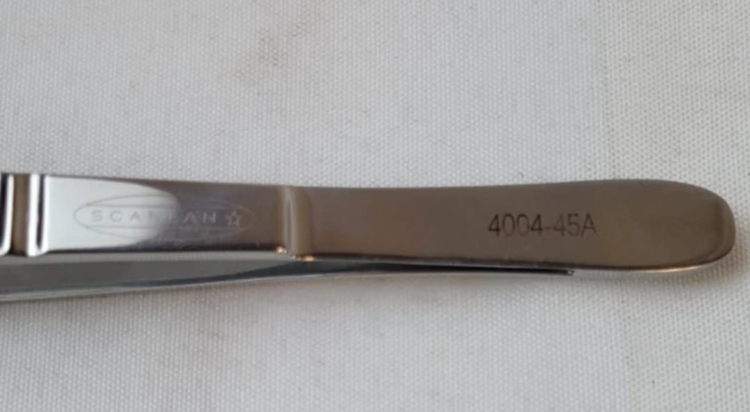 Scanlan 4004-45A DeBakey Forceps, Flat Handle, Serrated Grip, 7 ¾ inches