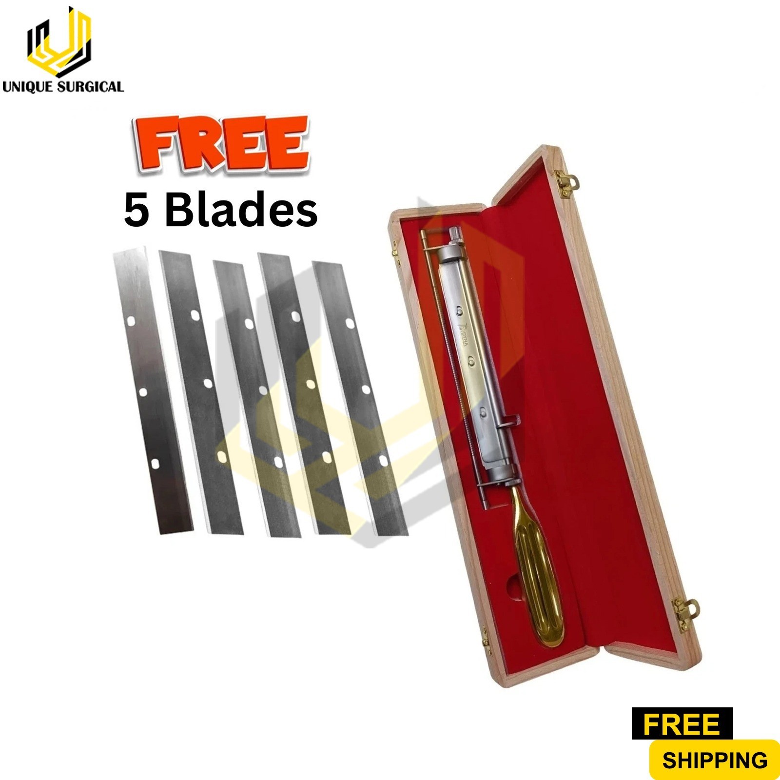 New German Watson Skin Graft Knife Handle Dermatone Instrument with Free 5 Blade