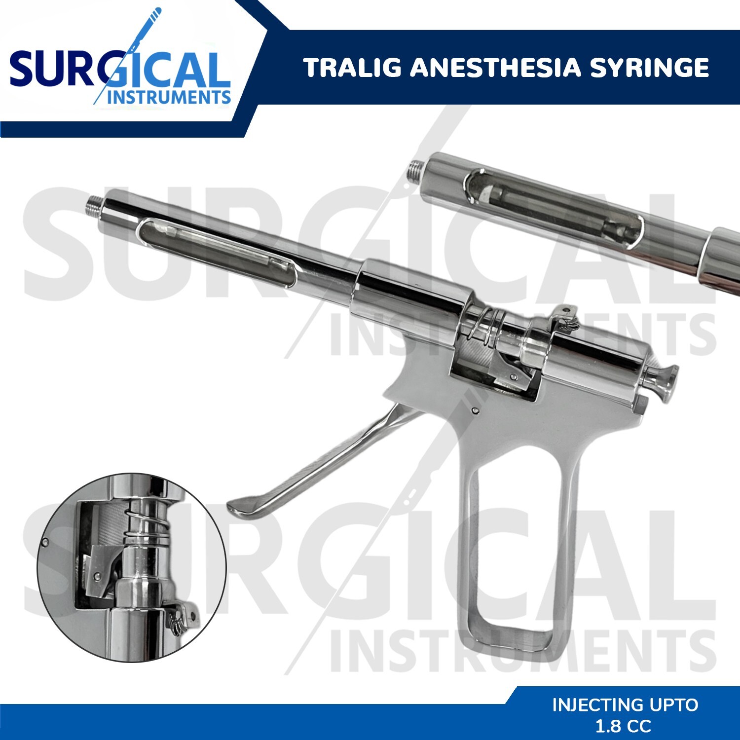 Dental Tralig Anesthesia Syringe 1.8cc Surgical Instruments German Grade