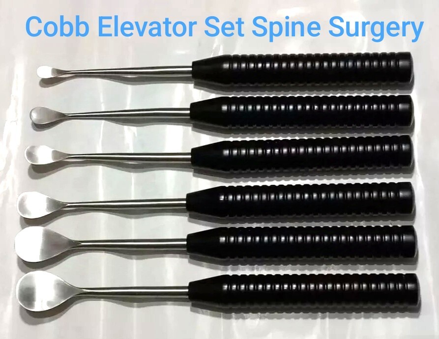 Cobb Elevator Set Spine Surgical orthopedic instruments set of 6 pcs black color