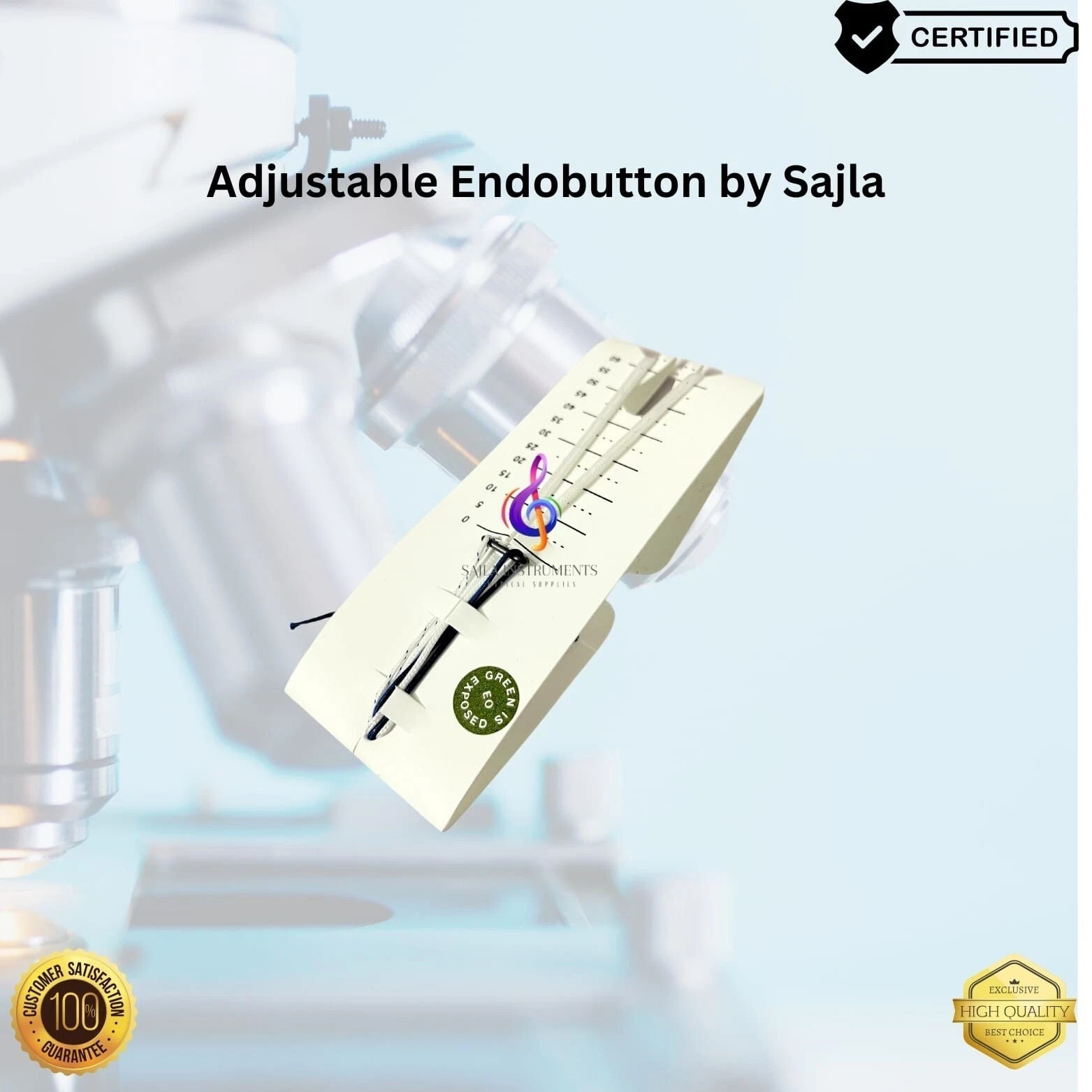 3 pieces Endobutton With Adjustable Loop Surgical Instruments by Sajla