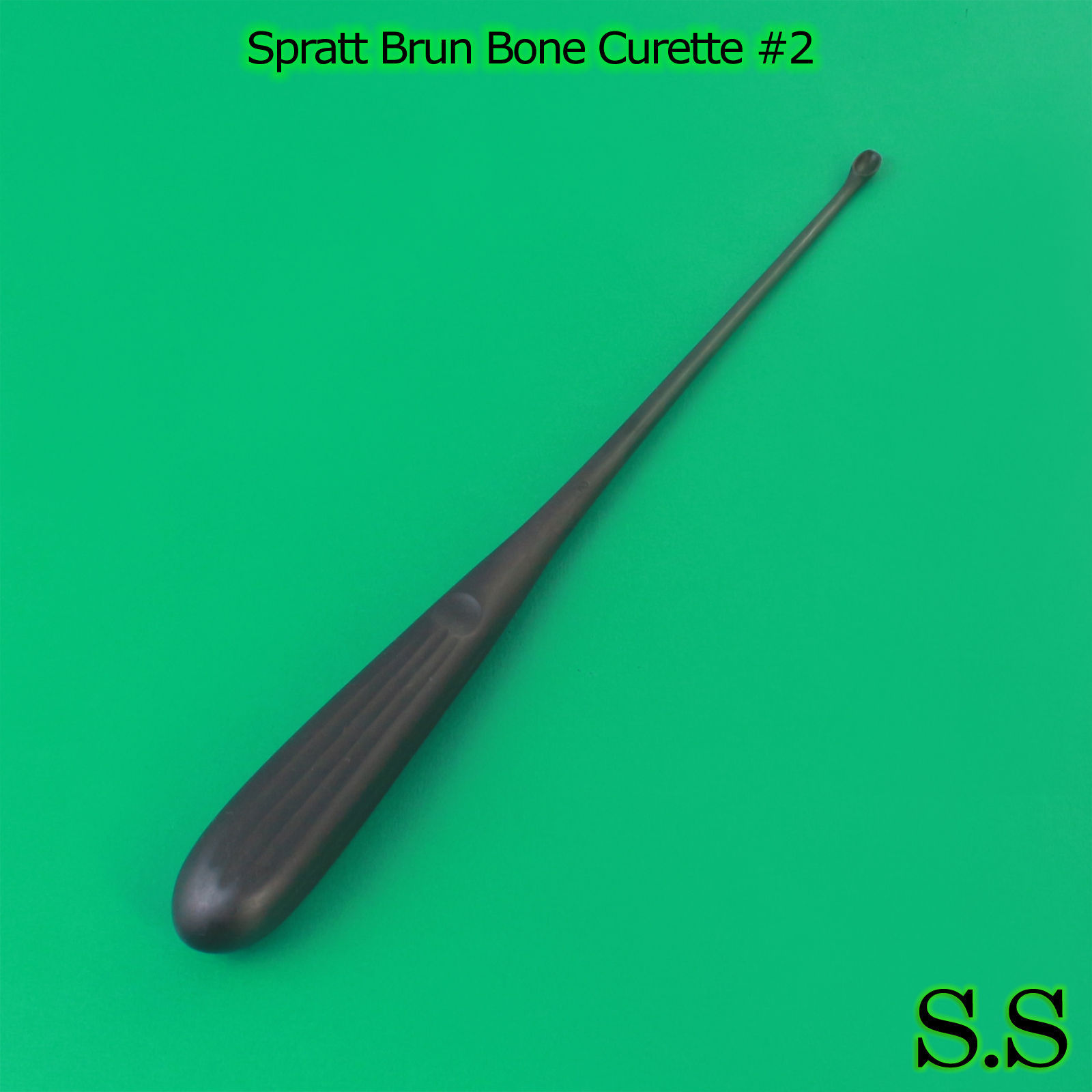 Spratt Brun Bone Curette Size 2 Black Coated Surgical Instrument