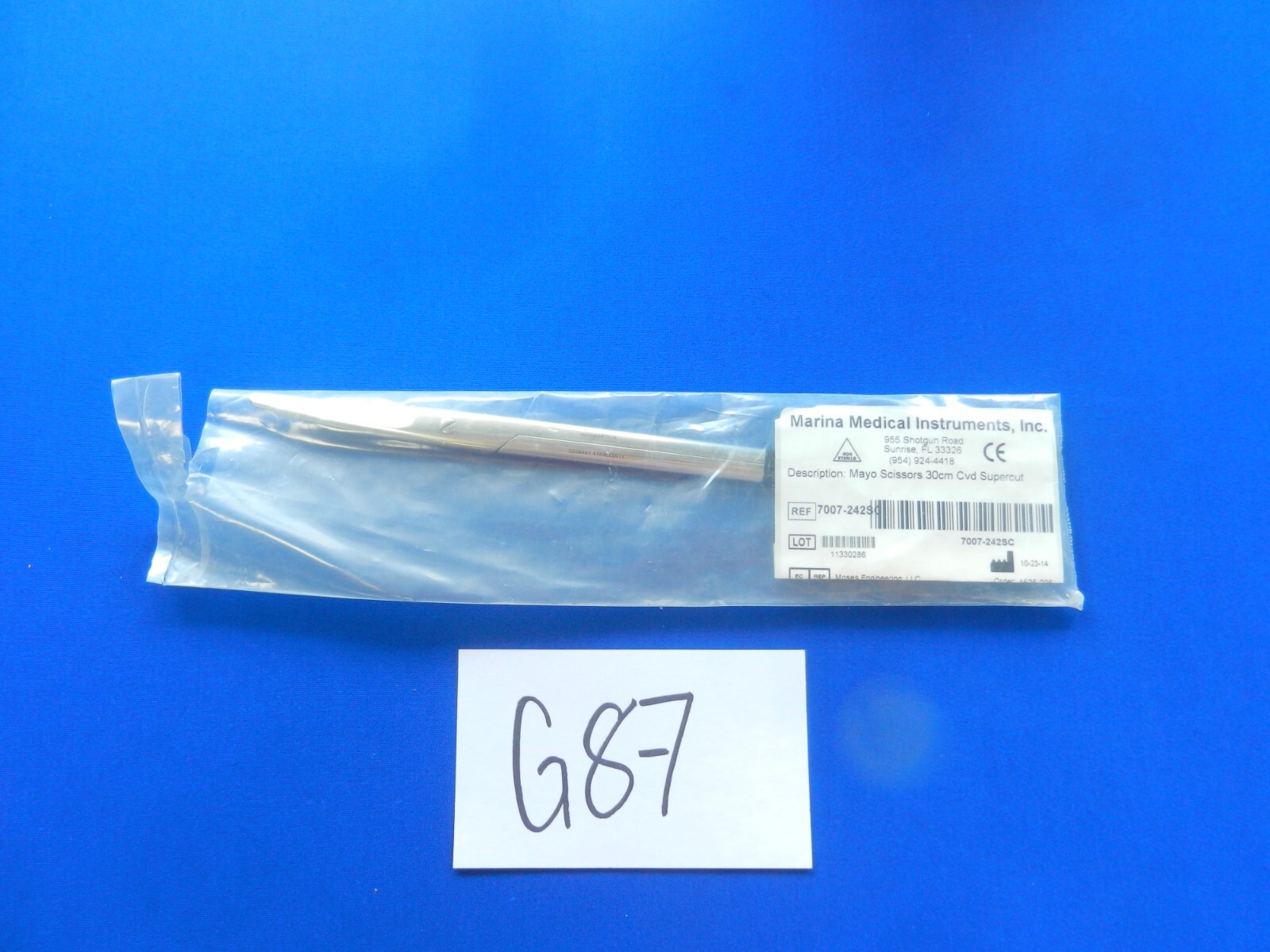 G87 **NEW** Marina Medical 7007-242SC Mayo Curved Supercut Scissors 30cm
