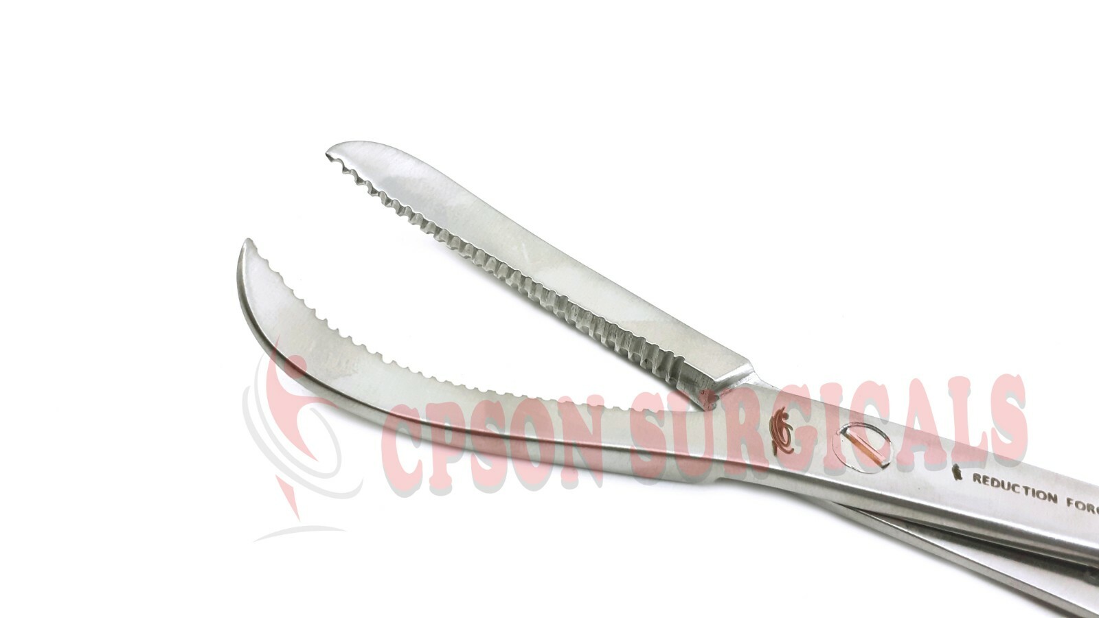 Orthopedic Bone Holding Reduction Forceps 140mm curved serrated jaw ratchet lock