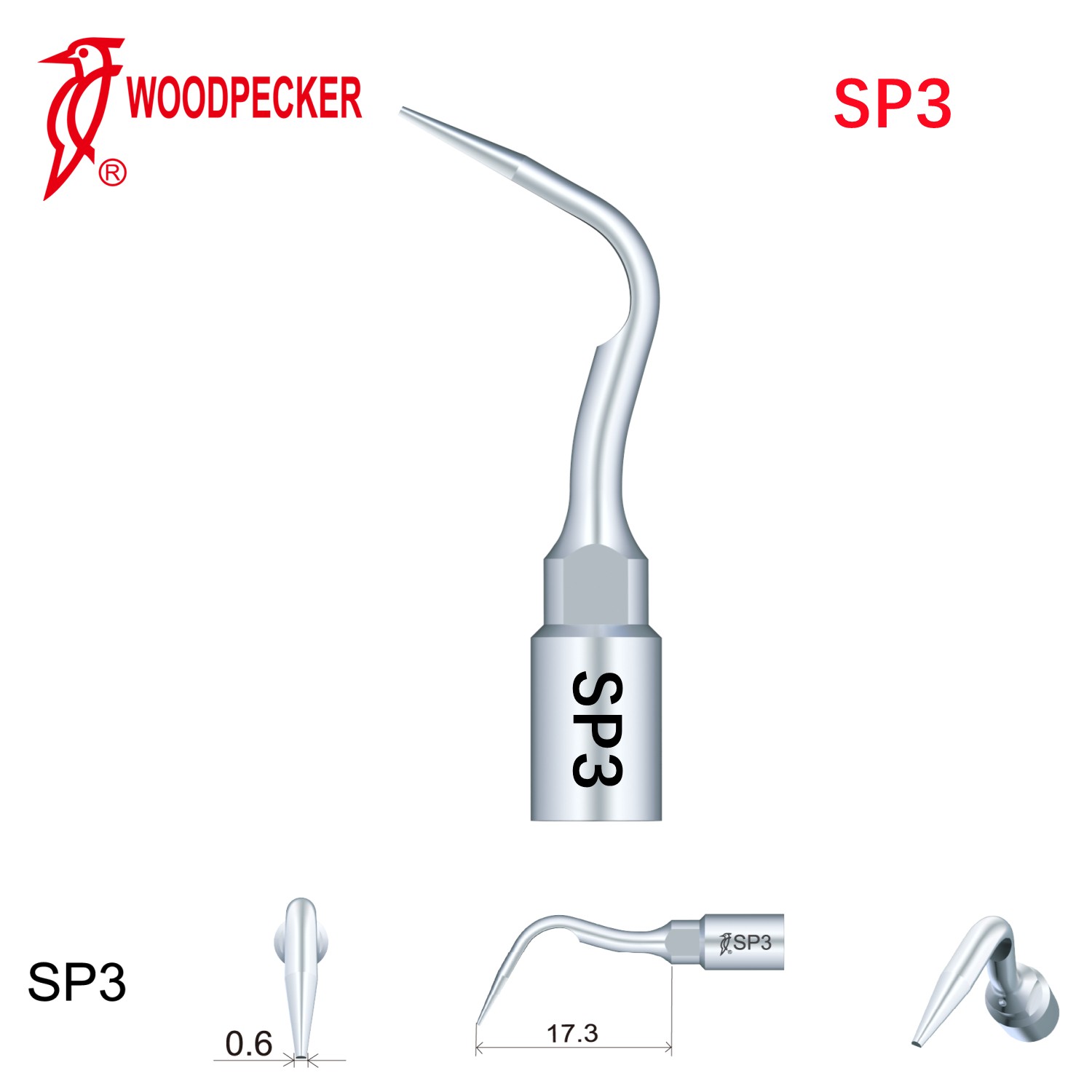 Woodpecker Dental Perio Bone Surgery Tips SP3 for Surgic Smart & Satelec