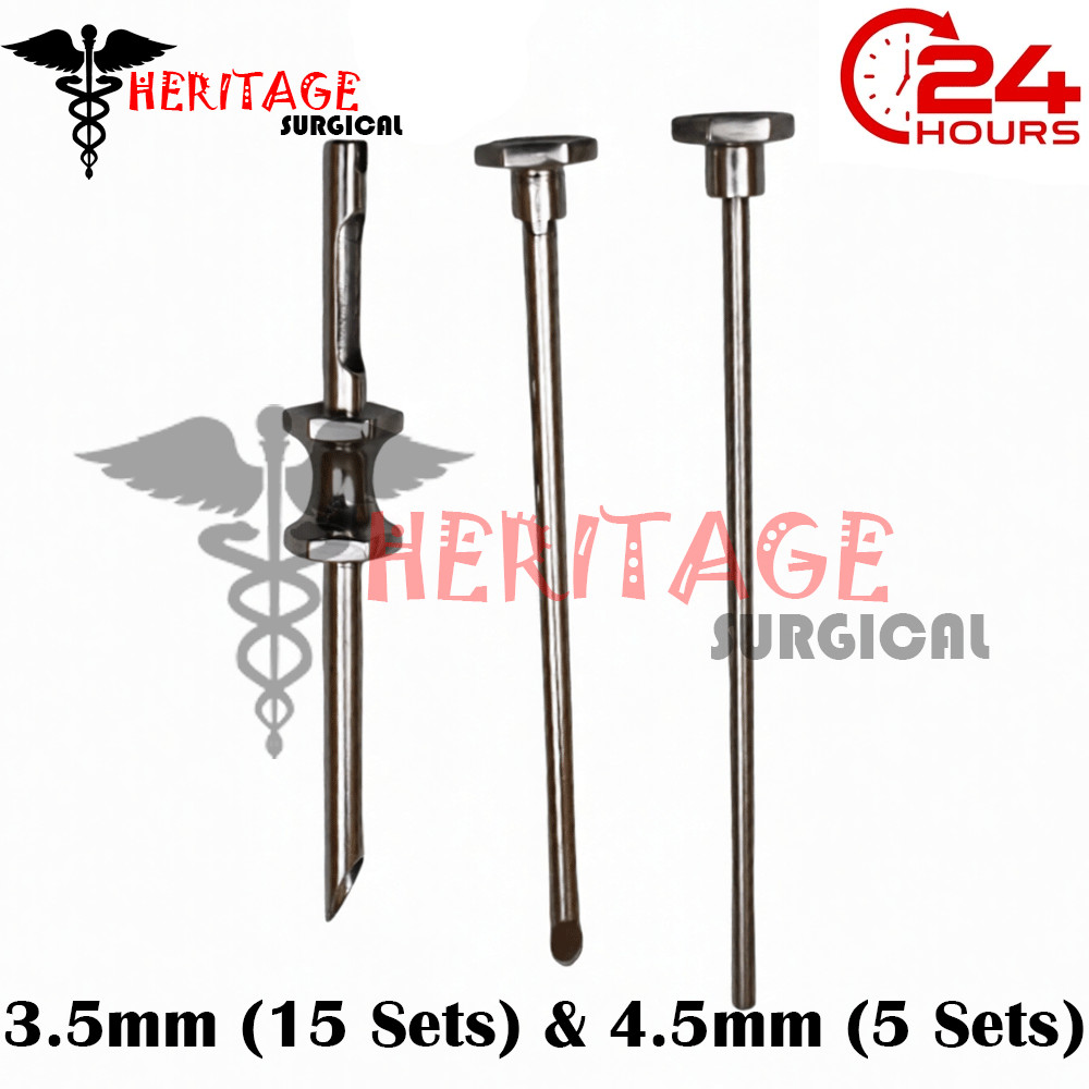 15 Sets HRT Trocars 3.5mm And 5 Sets 4.5mm High Quality Stainless Steel