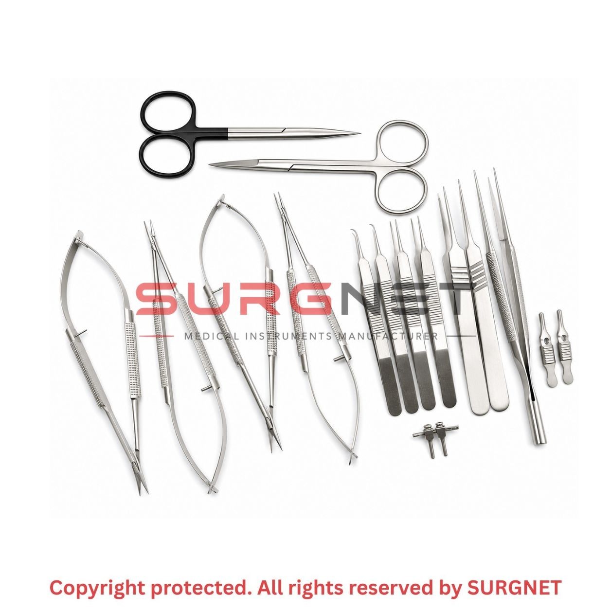 Micro Hand Surgery Instruments Kit Microvascular Clamp Surgical Suture Kit 17Pcs