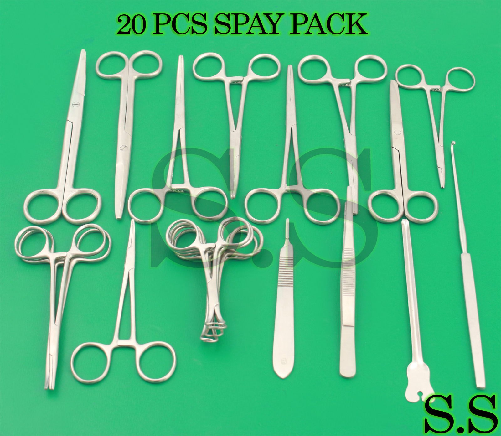 20 PCS. SPAY PACK KIT Surgical Veterinary Instrument OR DS-1092