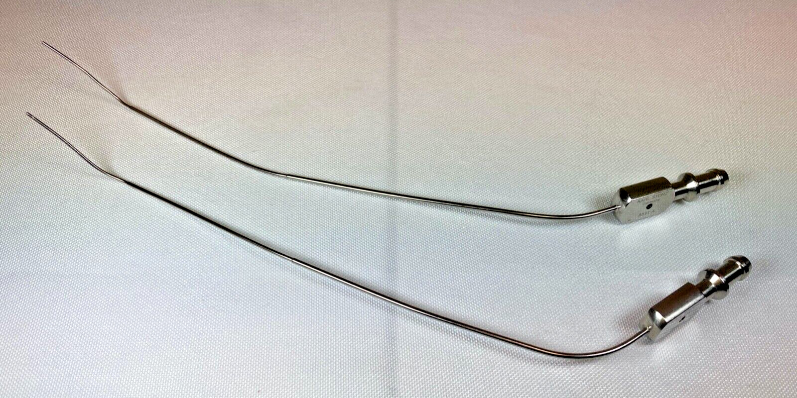 Pair of Karl Storz 8691A 8692A 1mm OD ENT Suction Tubes Lateral Holes & Thumb