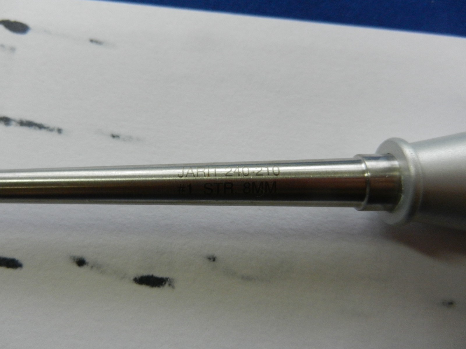 E7307 Jarit 240-210 Size 1 8mm Straight Cone Ring Curette 12.1cm Working Length