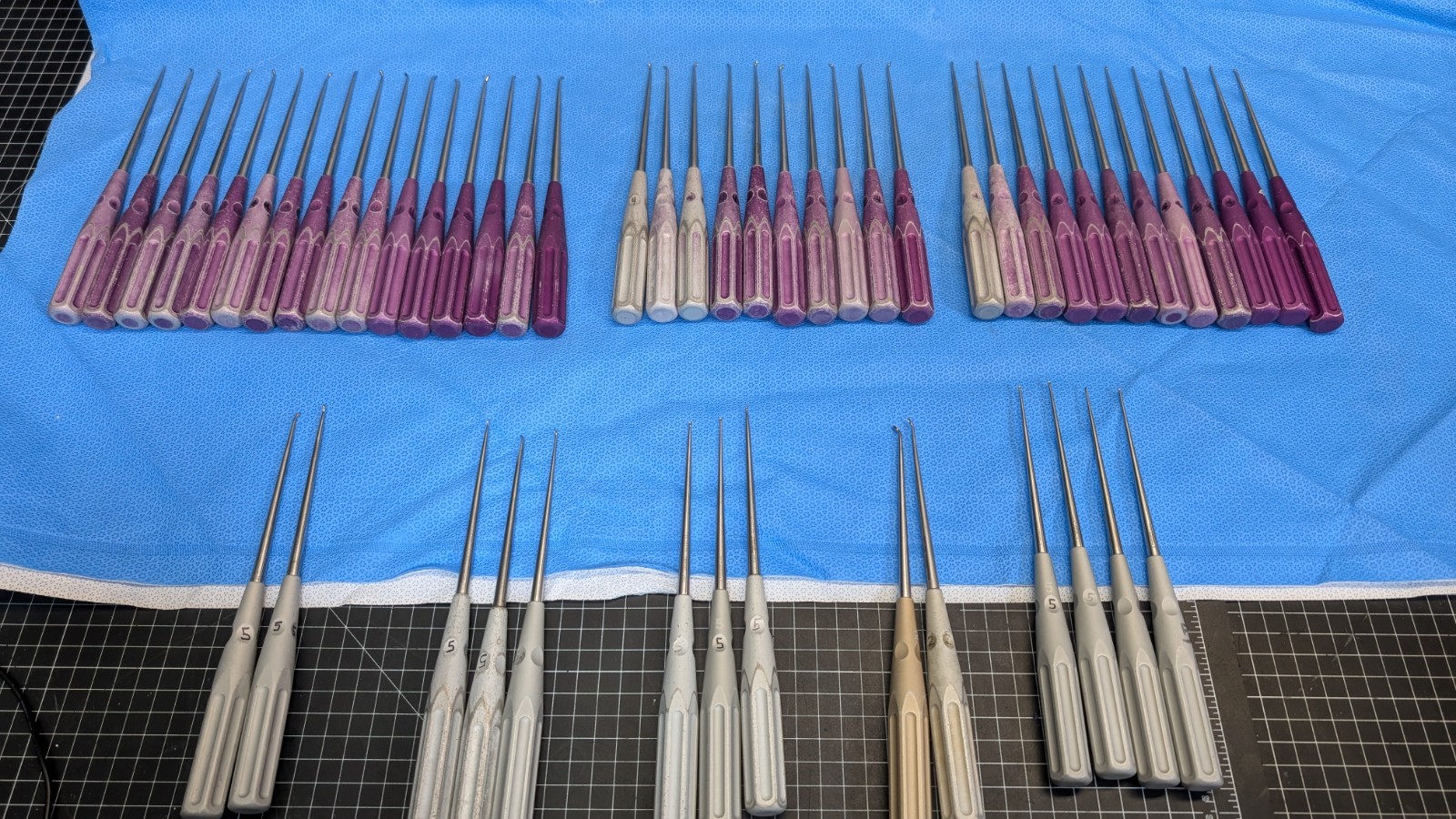 114x LOT: V Mueller Chroma-Line Neuro Spine Curettes U-0176 0151 0163 0175 0154