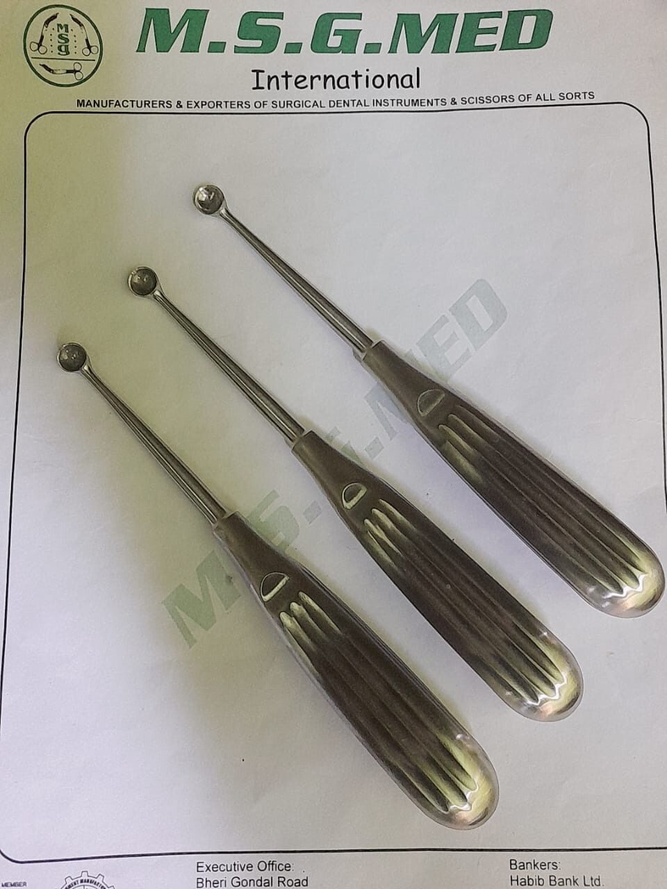 Professional Volkman Bone Curette Sharp Spoon Fig #3 Best Offer 3PCS Set