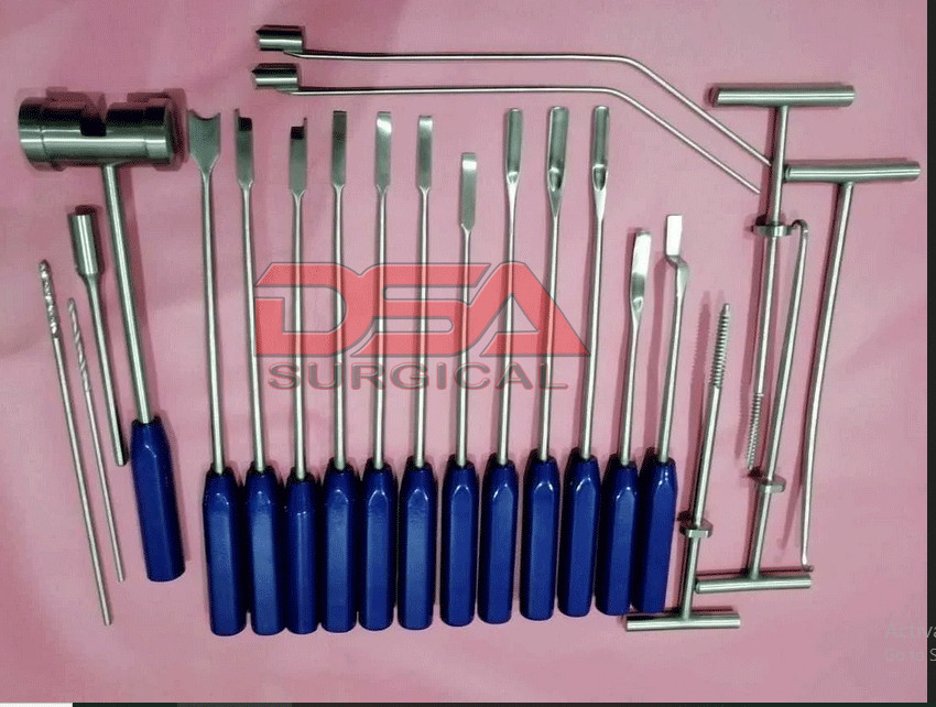 Mueller-Type Cement Removal Titanium Blue 22 Pcs Orthopedic Surgical Instruments