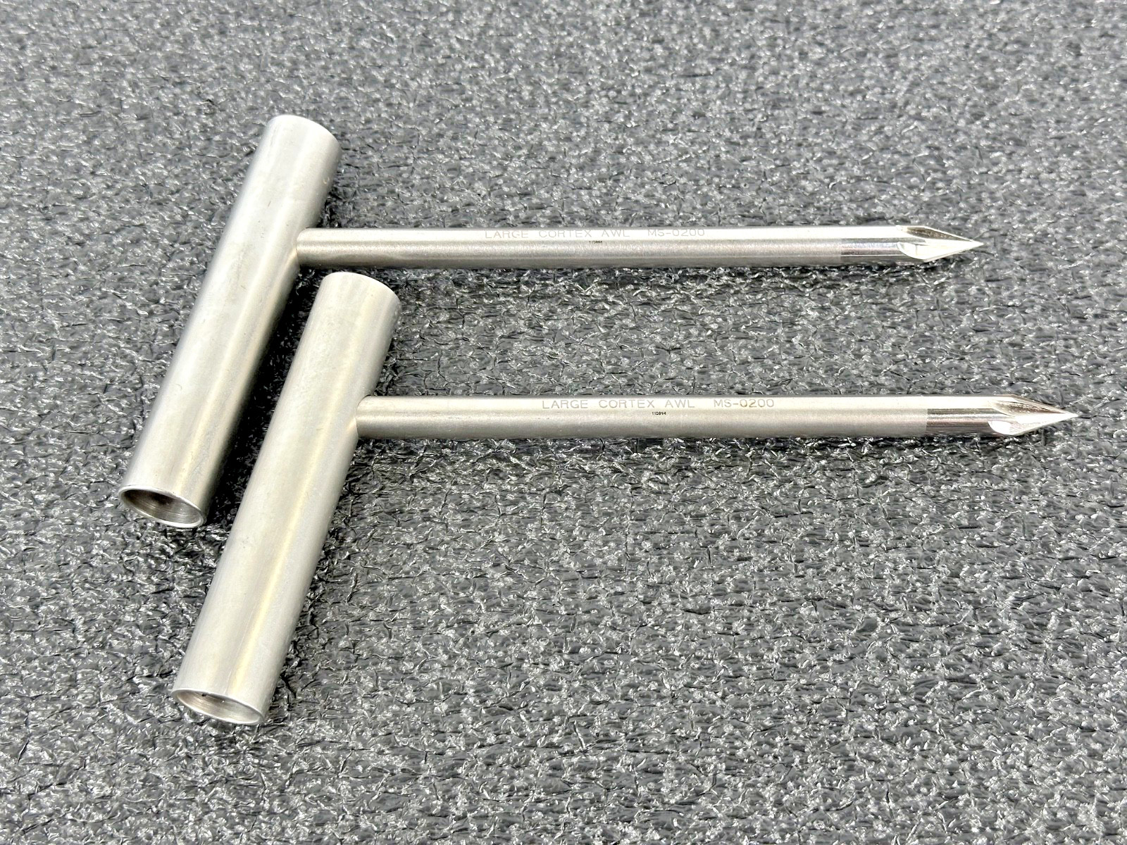 Lot of 2 Large Cortex Awl MS-0200 Stainless Steel T-Handle Instruments